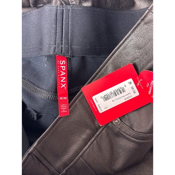 New Spanx Leather Like Ankle Skinny Pants Medium Womens - Picture 6 of 7